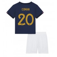Frankrike Kingsley Coman #20 Hemmadräkt Barn VM 2022 Kortärmad (+ Korta byxor)